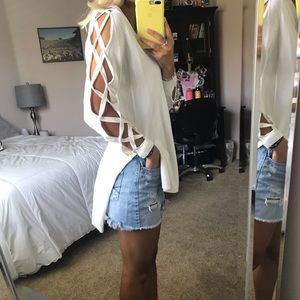 White cross long sleeve shirt